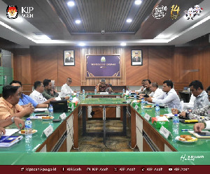 Bertemu Sekda Aceh, KIP Bahas Usulan Dana HIbah Pilkada Aceh 2024