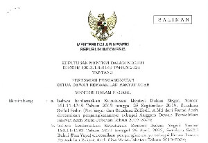 Mendagri Tanda Tangani SK Zulfadli Sebagai Ketua DPR Aceh