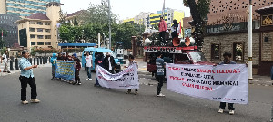 Demo di Mabes Polri, PPSJ Desak Bareskrim Usut Pelanggaran Pabrik AMP Milik PT. ALS di Simeulue