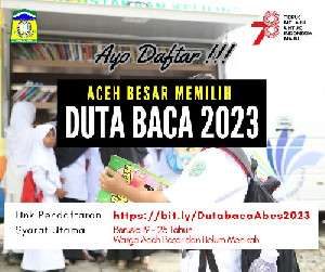 Disperpusip Aceh Besar Buka Seleksi Duta Baca Tahun 2023, Yuk Daftar!