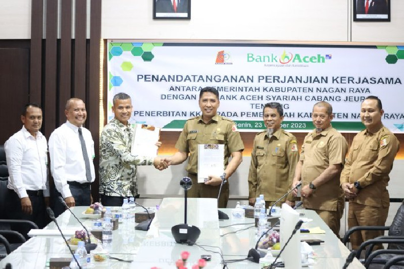 Pemkab Nagan Raya Teken Mou dengan Bank Aceh Syariah Terkait Penerapan KKPD