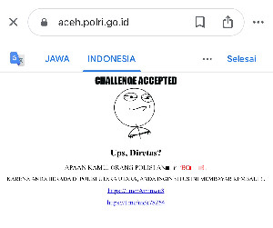 Website Polda Aceh Dihack, Kabid Humas: Sedang Ditelusuri