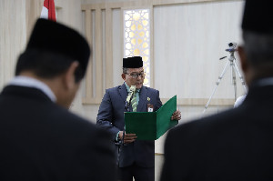 Kakanwil Kemenag Aceh Lantik Pejabat Eselon III, Ini Pesan Menag Yaqut Cholil Qoumas