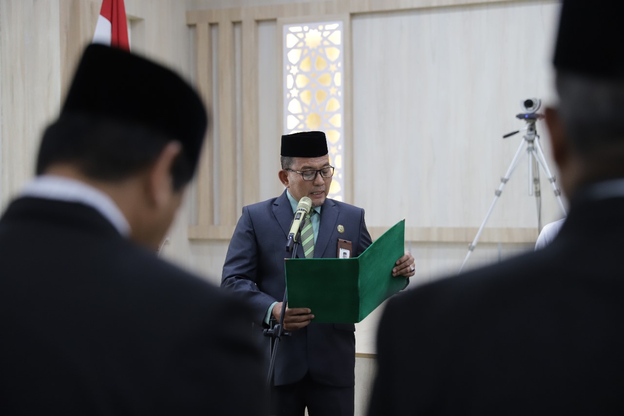 Kakanwil Kemenag Aceh Lantik Pejabat Eselon III, Ini Pesan Menag Yaqut Cholil Qoumas