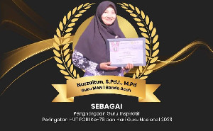 Nurzaitun Guru MAN 1 Banda Aceh Raih Penghargaan Guru Inspiratif pada HUT ke-78 PGRI