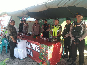 Operasi Lilin Seulawah 2023, Ditsamapta Polda Aceh Patroli ke Sejumlah Gereja