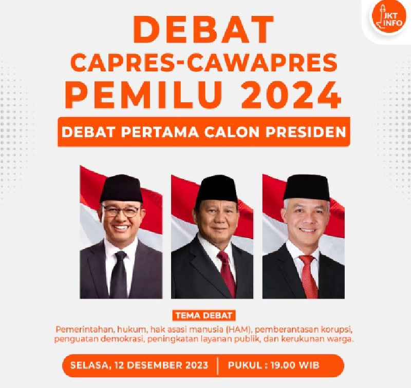 Siap-siap! Malam ini Debat Perdana Capres 2024