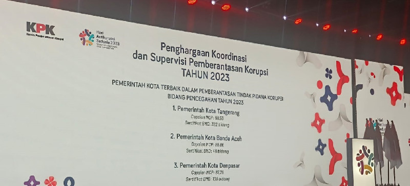 Hakordia 2023, Banda Aceh Raih Penghargaan KPK Bidang Pencegahan