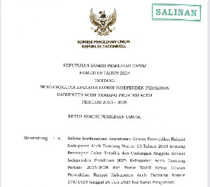 5 Komisioner KIP Aceh Tamiang Ditetapkan KPU, Ini Nama-namanya
