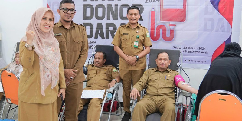 Donor Darah Rutin, ASN Disdik Dayah dan MPU Aceh Kumpulkan 95 Kantong