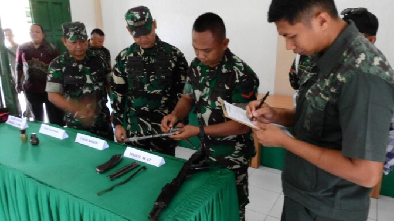 Kodim 0117/Aceh Tamiang Terima Satu Pucuk Senjata, Granat dan Munisi Sisa Konflik