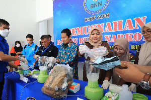 BNNP Aceh Musnahkan 2,18 Kg Sabu dan 85 Kg Ganja