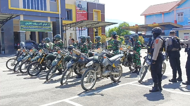 Patroli Sinergitas TNI-Polri, Cegah Gangguan Kamtibmas Pasca Pemilu di Agara