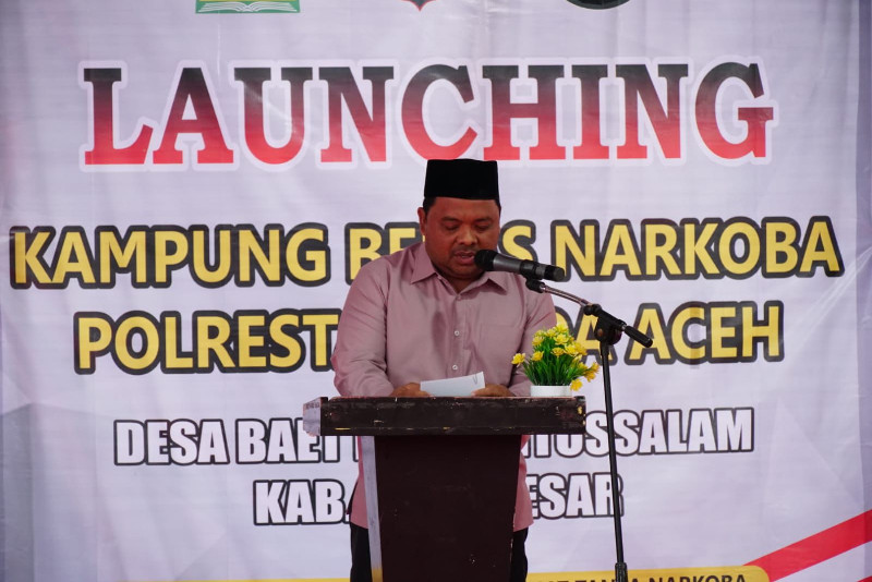 Sekda Aceh Besar Hadiri Lauching Kampung Bebas Narkoba di Gampong Baet