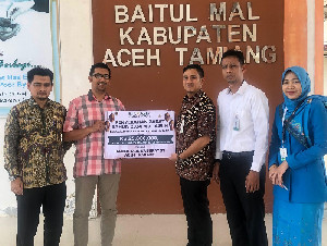 BMK Aceh Tamiang Terima Zakat Penghasilan Karyawan Bank Aceh Syariah Cabang Kualasimpang