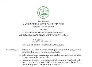 MPU Aceh Keluarkan Taushiyah Pelaksanaan Ibadah Bulan Ramadan 1445 H