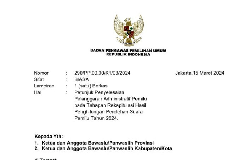 Gugatan PKS Terkait Pengelembungan Suara, Bawaslu RI Perintahkan Panwaslih Aceh Hitung Ulang Suara