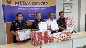 Hasil Penyitaan Rokok Ilegal Bea Cukai Banda Aceh Rugikan Negara Rp 46.994.800