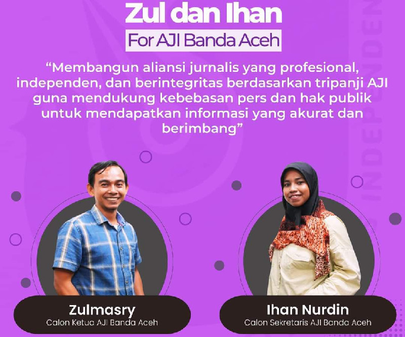 Zulmasry-Ihan Calon Ketua dan Sekjen AJI Banda Aceh, Ini Profilnya