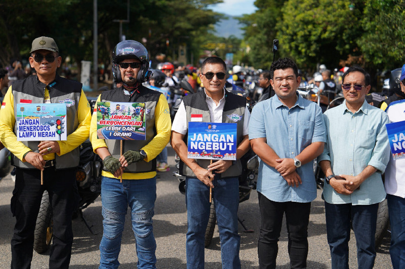 Pangdam IM Lepas 150 Bikers IMBI Sumatera Gathering 2024, termasuk 4 Bikers Malaysia
