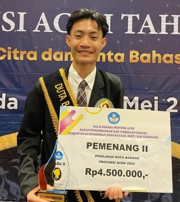 Mahasiswa PNL Raih Juara II Duta Bahasa Provinsi Aceh 2024