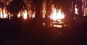 Sumur Minyak Ilegal di Aceh Timur Terbakar