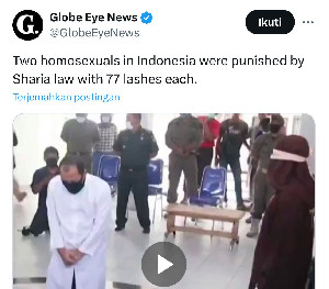 Hukuman Cambuk Pasangan Gay di Aceh Disorot Warga X Asing