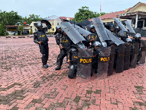 Siap Hadapi Gangguan Keamanan, Polres Nagan Raya Gelar Latihan Dalmas