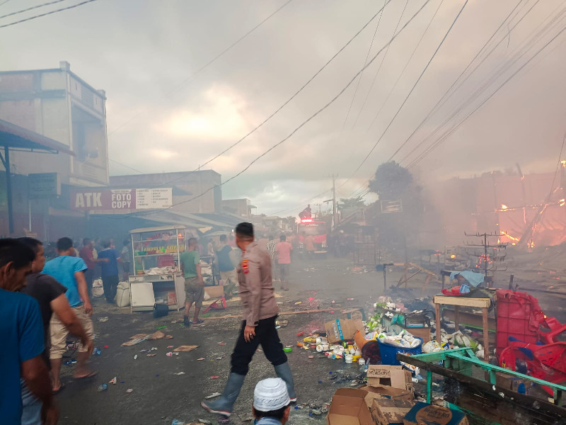 10 Unit Ruko di Aceh Utara Ludes Terbakar, Kerugian Ditaksir Rp1,5 Miliar