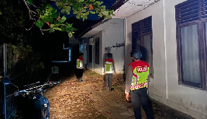 Mudik Lebaran Iduladha, Personel Satsamapta Polres Aceh Jaya Patroli Rumah Kosong