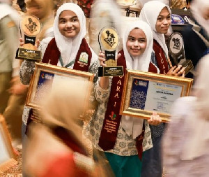 Rifqa Daruva dan Nadiatul Husni Wakili Aceh di Pemilihan Pelajar Pelopor Tingkat Nasional di Jakarta