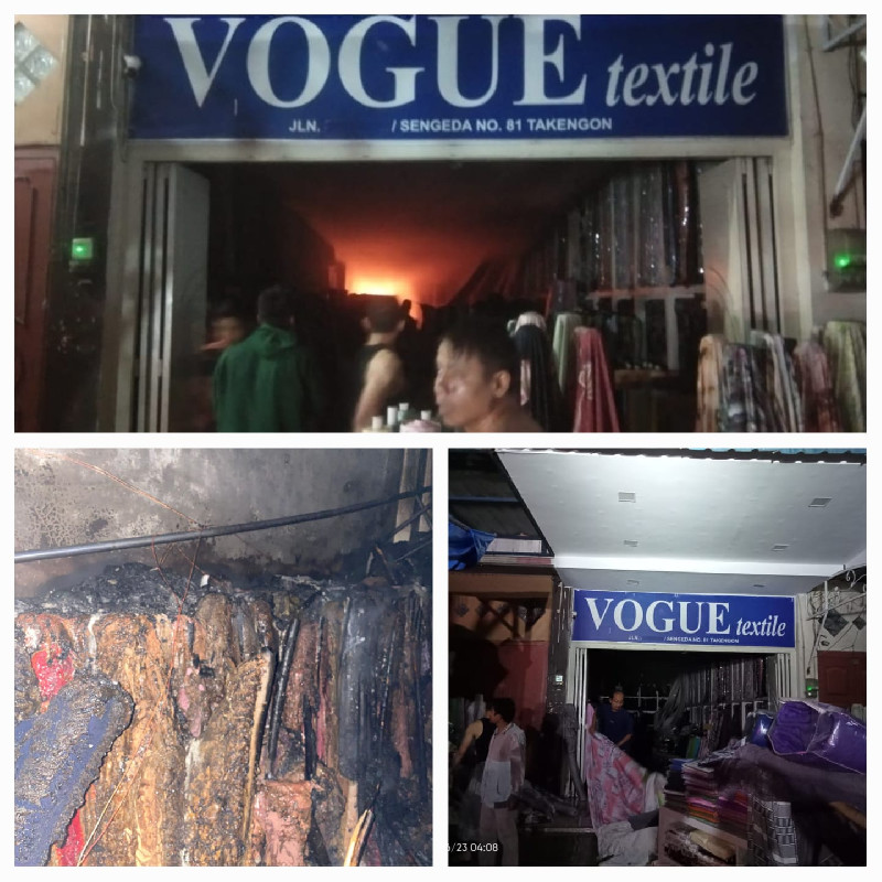Kebakaran Toko Pakaian di Aceh Tengah Berhasil Dipadamkan