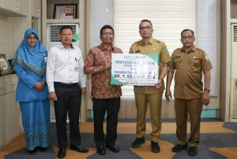 Pemko Sabang Terima Dividen Rp1,4 Miliar dari Bank Aceh Syariah