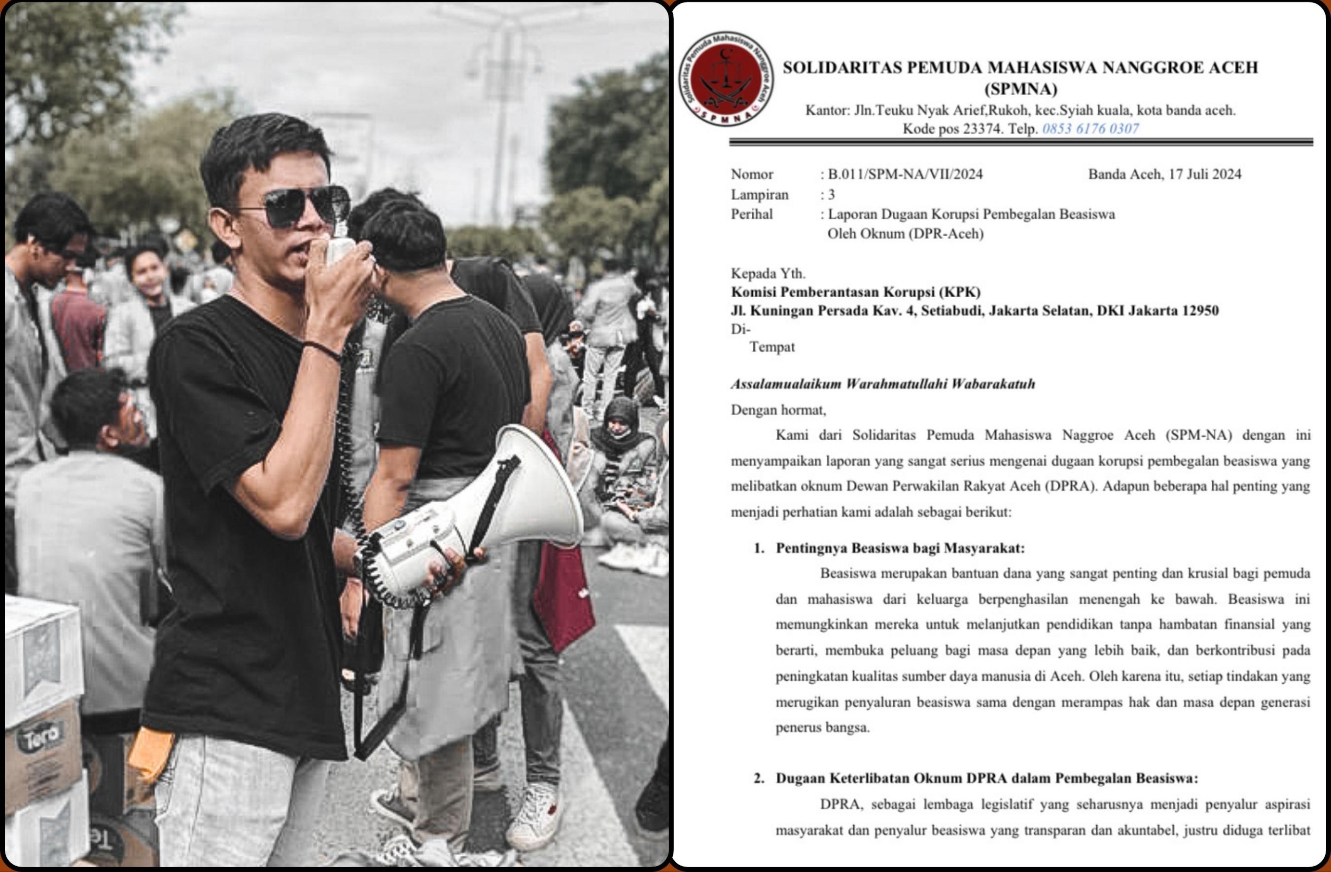 SPM Nanggroe Aceh Laporkan Dugaan Korupsi Beasiswa 2017 ke KPK Atas Kegagalan APH