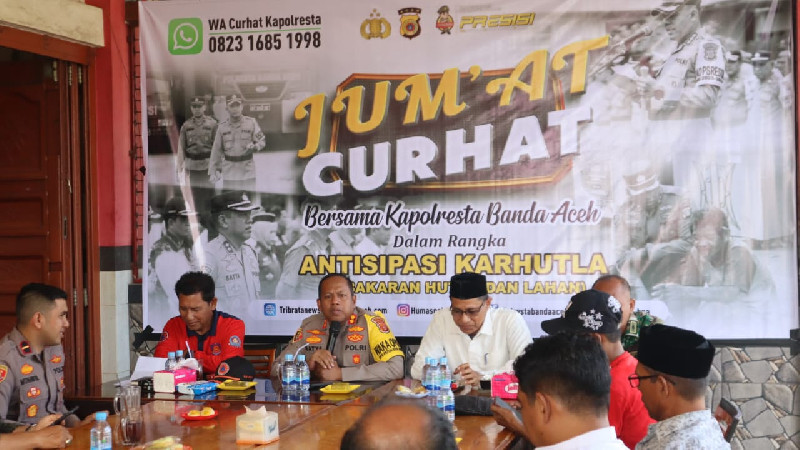 Cegah Karhutla, Wakapolresta Banda Aceh Temui Forkopincam Peukan Bada