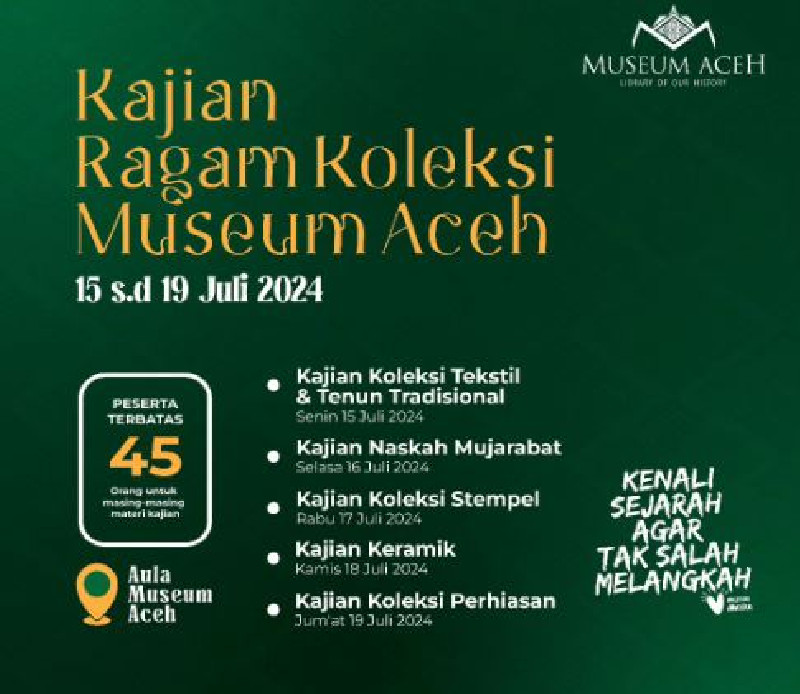Museum Aceh Bakal Gelar Kajian Ragam Koleksi Minggu Depan