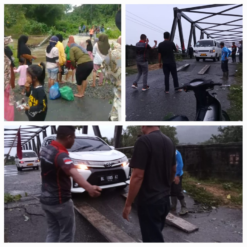 Banjir Landa Dua Desa di Simeulue Barat, Jembatan Amblas