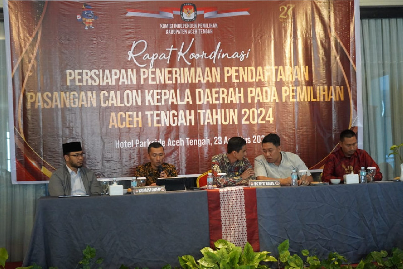 Rakor Pendaftaran Pasangan Cakada, KIP Aceh Tengah: Bangun Kesepahaman Bersama