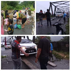 Banjir Landa Dua Desa di Simeulue Barat, Jembatan Amblas