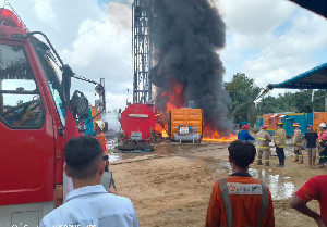 Sumur Minyak Pertamina di Payabedi Aceh Tamiang Meledak dan Terbakar