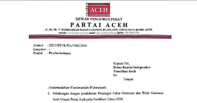 Mualem - Dek Fadh Akan Daftar Jadi Cagub dan Cawagub Ke KIP Aceh pada 29 Agustus