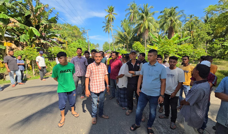 Pihak Bugak Krueng Mate Larang Pembangunan Saluran, Masyarakat Bugak Krueng Gelar Aksi Protes