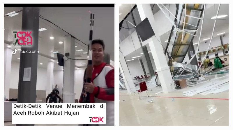 Plafon Venue PON Cabor Menembak Ambruk, Netizen Pertanyakan Kualitas Infrastruktur