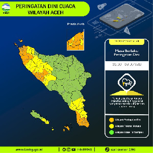 BMKG: Potensi Hujan Lebat dan Petir di Aceh, Jumat 20 September