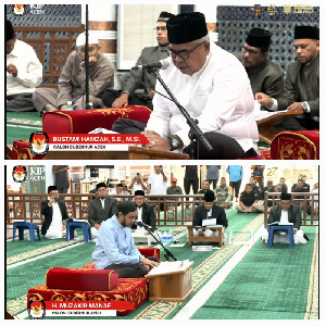 Calon Gubernur Aceh Uji Kemampuan Baca Al-Quran di Masjid Raya Baiturrahman