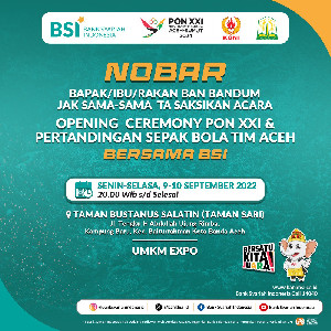 Yuk Hadir, 9 dan 10 September BSI Aceh Gelar Nobar di Taman Sari