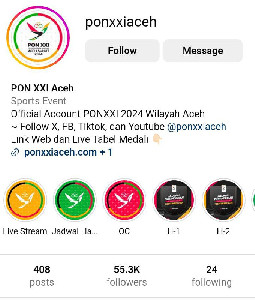 Masyarakat Aceh Apresiasi Sebaran Informasi di Medsos dan Website PB PON XXI