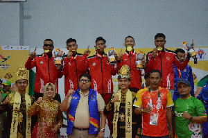 Aceh Sabet Emas Nomor Double Event Cabor Sepak Takraw PON XXI