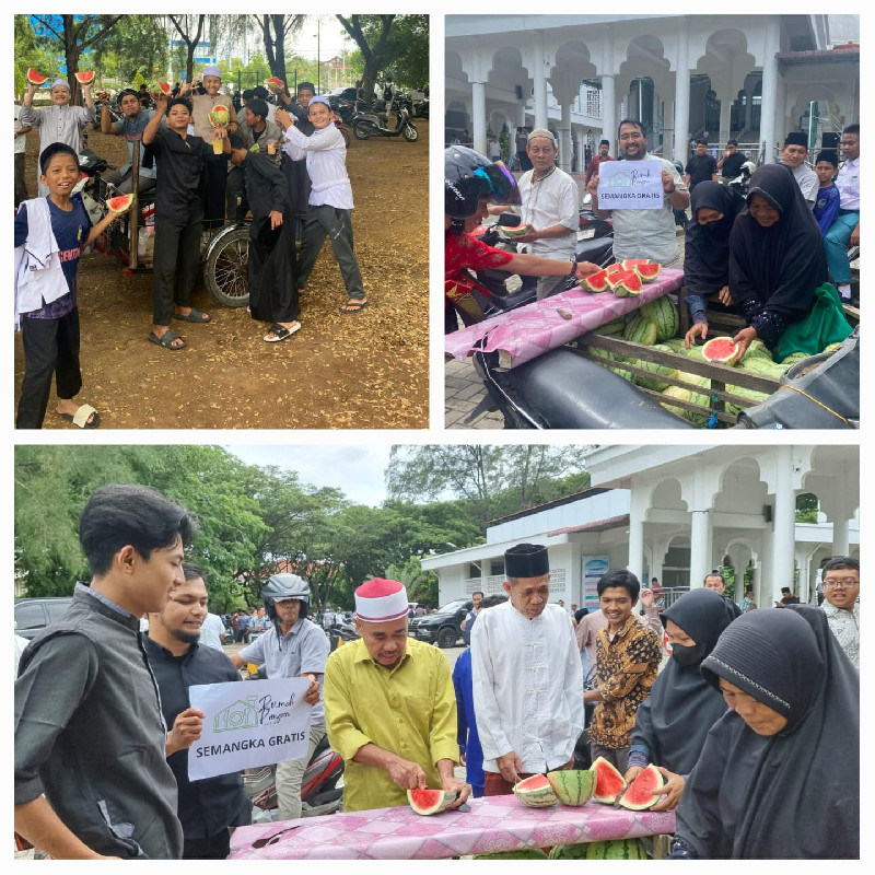 Program Sedekah Jumat, RPA Bagikan 180 Kg Semangka di Masjid USK