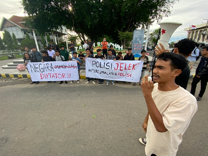 Puluhan Mahasiswa Demo di Lhokseumawe